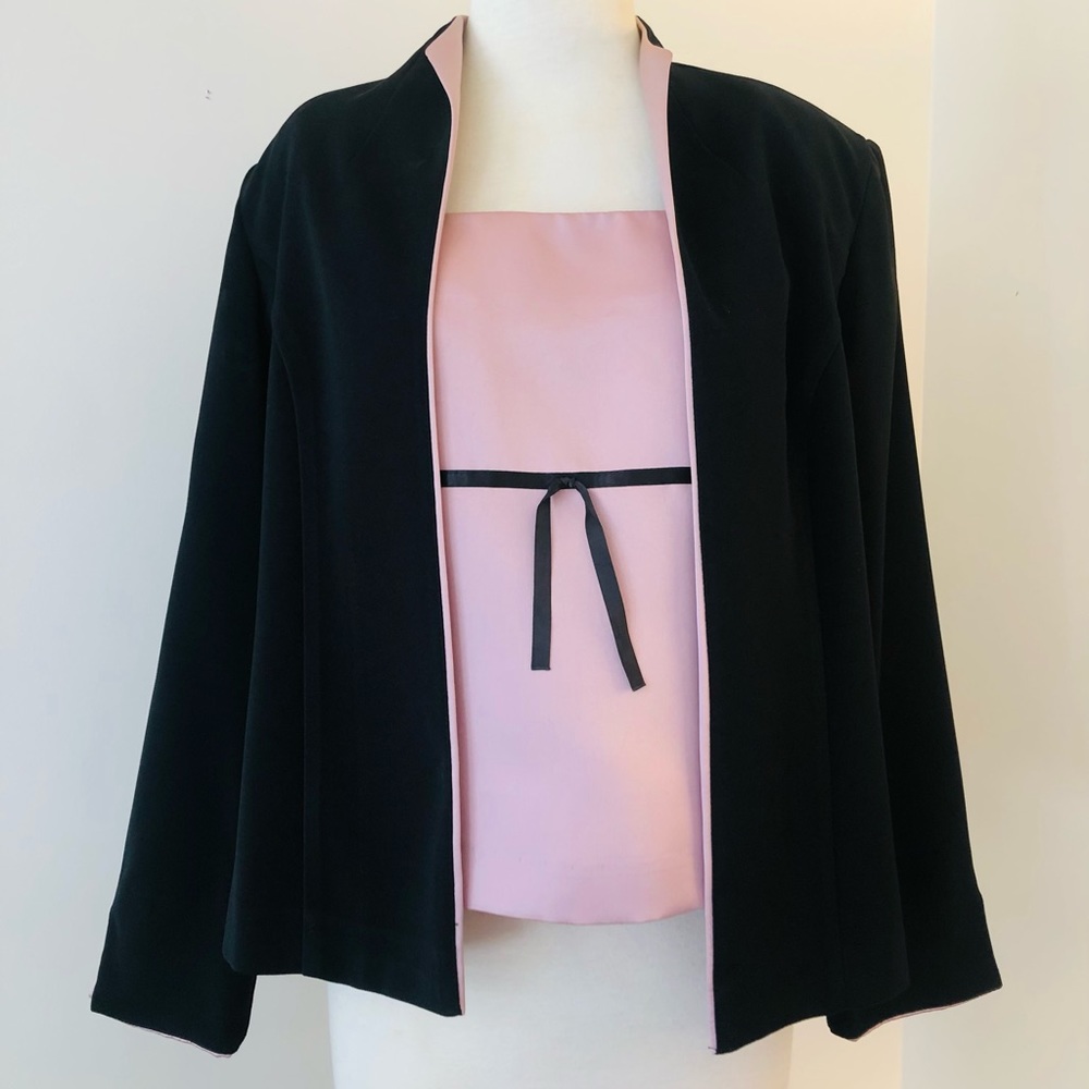 Jessica Howard Black on Pink Blazer and Matching Tank